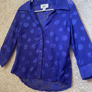 Vintage Dana Gibson Purple Sheer See Through Top Blouse Size Medium